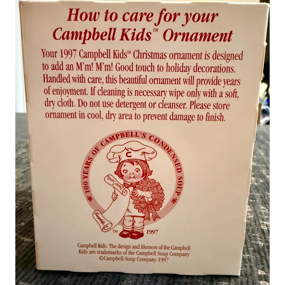 Campbell's Christmas Ornament 1997 Anniversary Collector's Edition Red Glass